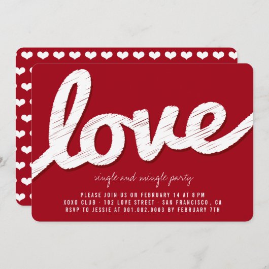 Invitation de la Saint Valentin (Devant / Derrière)