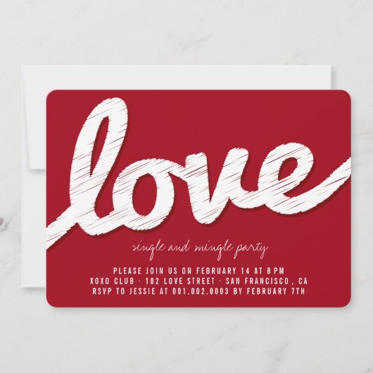 Invitation de la Saint Valentin (Devant)