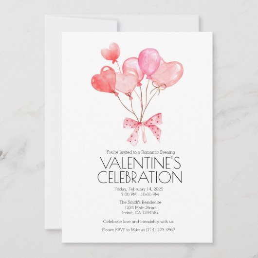 Invitation de la Saint Valentin 5x7 Invitation (Devant)