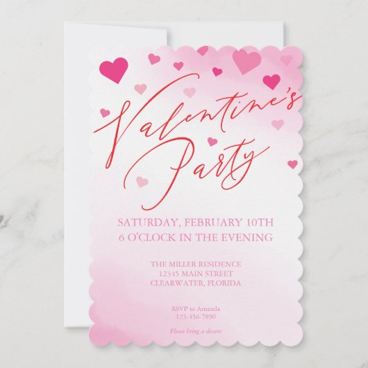Invitation de la Saint Valentin à la fête de l'aqu (Devant)