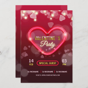 Invitation de la Saint Valentin à la fête des Lumi