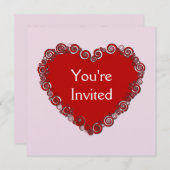 Invitation de la Saint-Valentin au coeur (Devant / Derrière)