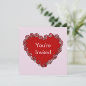 Invitation de la Saint-Valentin au coeur (Debout devant)