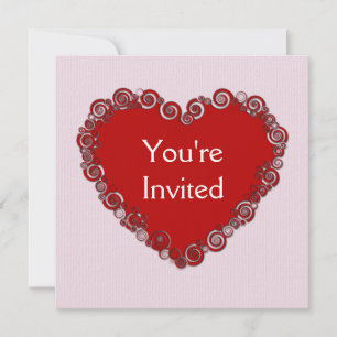 Invitation de la Saint-Valentin au coeur