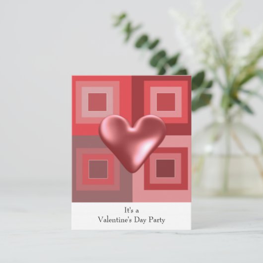 Invitation de la Saint-Valentin au cœur rouge (Debout devant)