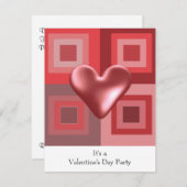 Invitation de la Saint-Valentin au cœur rouge (Devant / Derrière)