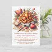 Invitation de la Saint-Valentin au poulet frit et  (Debout devant)