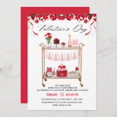 Invitation de la Saint Valentin Bar Cart (Devant / Derrière)