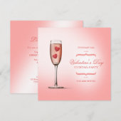 Invitation de la Saint Valentin Cocktail Party (Devant / Derrière)