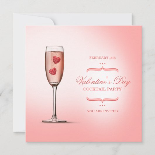 Invitation de la Saint Valentin Cocktail Party (Devant)