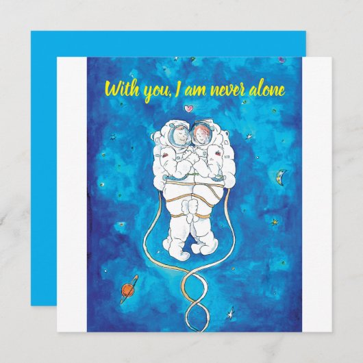 Invitation de la Saint Valentin Couple d'astronaut (Devant / Derrière)