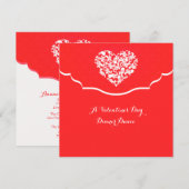 Invitation de la Saint Valentin Filigree du coeur (Devant / Derrière)