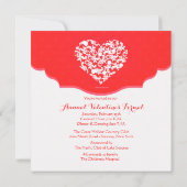 Invitation de la Saint Valentin Filigree du coeur (Dos)