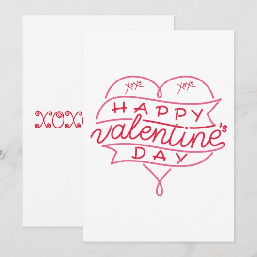 Invitation de la Saint-Valentin Joyeuse (Devant / Derrière)