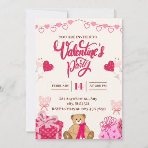 Invitation de la Saint Valentin rose