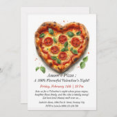 Invitation de la Saint Valentin sur mesure - Pizza (Devant / Derrière)
