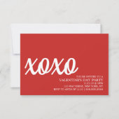 Invitation de la Saint Valentin - xoxo rouge (Devant)