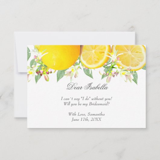 Invitation de la servante d'été Lemon Boho (Dos)