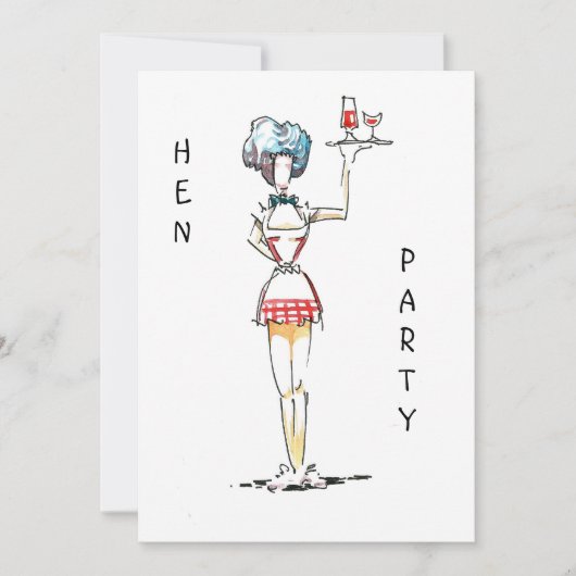 Invitation de la serveuse Hen Party (Devant)