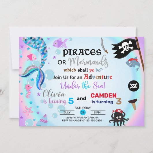 Invitation de la Sirène et des frères et soeurs pi (Devant)
