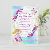 Invitation de la sirène magique arc-en-ciel bulles (Debout devant)