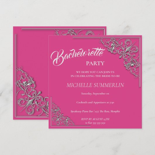 Invitation de la soirée Bachelorette frontière arg (Devant / Derrière)