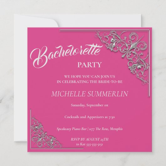 Invitation de la soirée Bachelorette frontière arg (Devant)