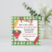 Invitation de la soirée barbecue avec invités non  (Debout devant)