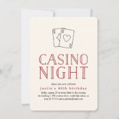 Invitation de la soirée casino moderne (Devant)