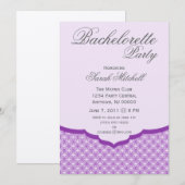 Invitation de la soirée chic glamour, violet (Devant / Derrière)