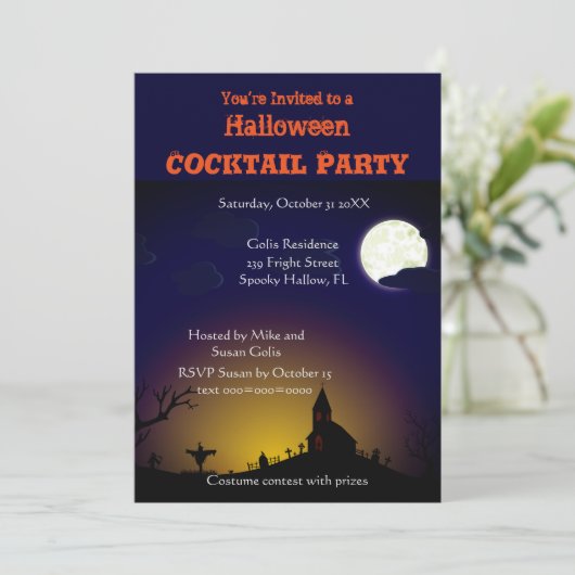 Invitation de la soirée Cocktail Halloween éffraya (Debout devant)