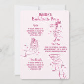 Invitation de la soirée Cocktail rose (Dos)