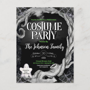 Invitation de la soirée costumée d'Halloween noir