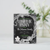Invitation de la soirée costumée d'Halloween noir (Debout devant)
