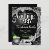 Invitation de la soirée costumée d'Halloween noir (Devant / Derrière)