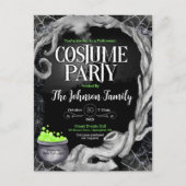 Invitation de la soirée costumée d'Halloween noir (Devant)