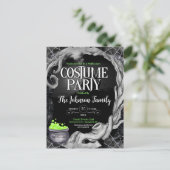 Invitation de la soirée costumée d'Halloween noir (Debout devant)