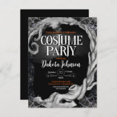 Invitation de la soirée costumée d'Halloween noir (Devant / Derrière)