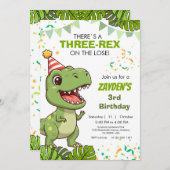 Invitation de la soirée Cute Dino (Devant / Derrière)