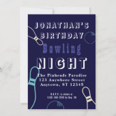 Invitation de la soirée d'anniversaire Bowling Glo (Devant)
