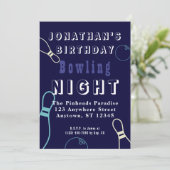 Invitation de la soirée d'anniversaire Bowling Glo (Debout devant)