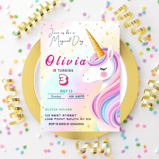 Invitation de la soirée d'anniversaire de l'Unicor
