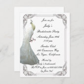 Invitation de la soirée de bachelorette blanche pe (Devant / Derrière)