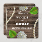 Invitation de la soirée de bachelorette Booze & Bo (Devant / Derrière)