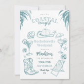 Invitation de la soirée de bachelorette de la côte (Devant)