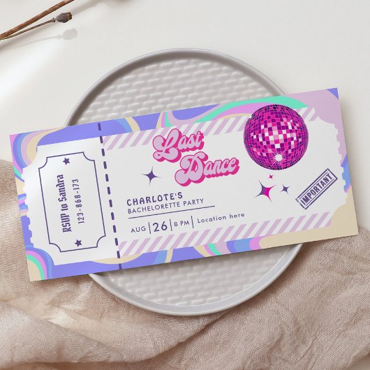 Invitation de la soirée de bachelorette Disco de d