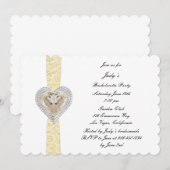 Invitation de la soirée de bachelorette en dentell (Devant / Derrière)