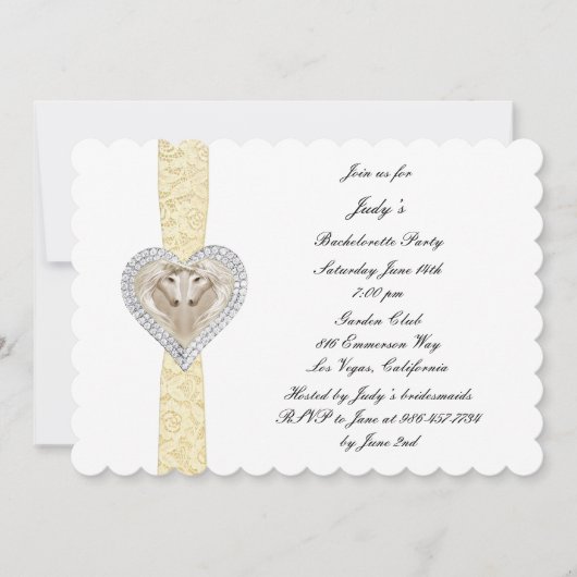 Invitation de la soirée de bachelorette en dentell (Devant)