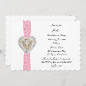 Invitation de la soirée de bachelorette en dentell (Devant / Derrière)