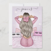 Invitation de la soirée de bachelorette rose fashi (Devant)